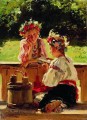 Las niñas iluminadas por el sol 1901 Vladimir Makovsky niño